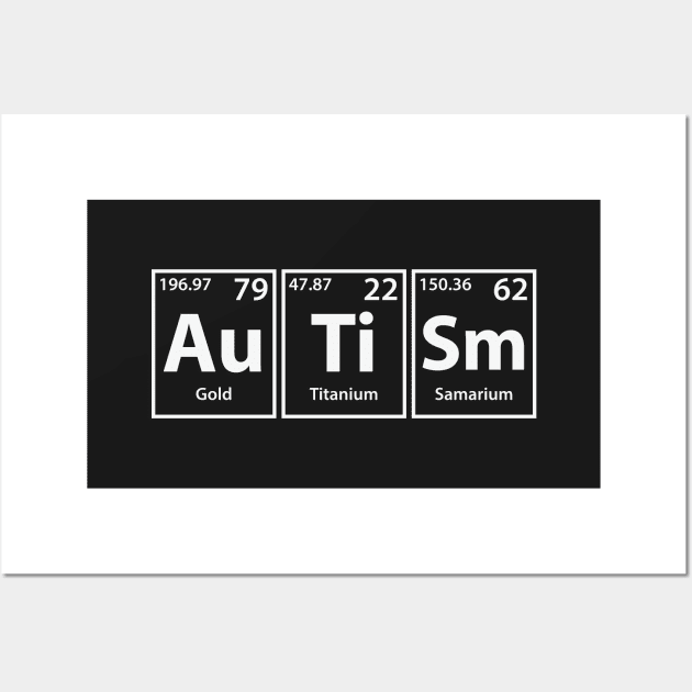 Autism (Au-Ti-Sm) Periodic Elements Spelling Wall Art by cerebrands